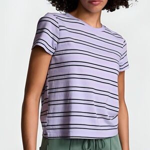 PINK Victoria's Secret Purple and White Striped Tee
